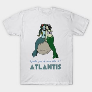 Mermaids in Atlantis vintage travel poster T-Shirt